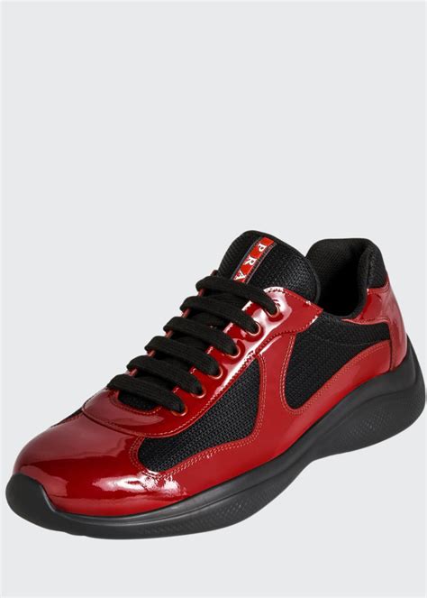 prada america's cup patent leather patchwork sneakers men stores|america's cup patchwork shoes.